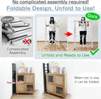 lumizone Folding Clothing Rack with Wheels Expandable Wardrobe Portable Clothes Rack for Hanging Clothes Adjustable Closet Shelves Garment Rack Durable Closet Racks for Hanging Clothes (Pro White)