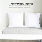 GOLD TEXTILES White Throw Pillows Insert (Pack of 4) - 18 X 18 Inches Non Woven 100% Polyester Bed Pillow - Side Sleeper Soft Indoor Rectangular Shape Down Pillow - Bed and Cushion Couch Hotel Pillows