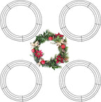 4 Pack Wreath Frame 12 Inch Wire Wreath Frame Round Metal Wreaths Form Dark Green Wire Wreaths Ring for Floral Arrangements DIY Craft Home Decorations Wedding Thanksgiving Christmas Party Supplies
