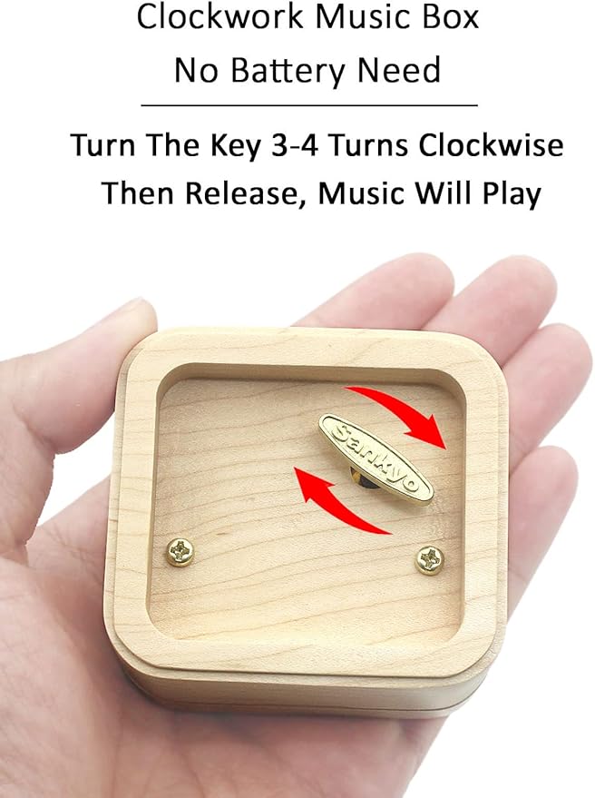 Sinzyo Anastasia-Once Upon a December Music Box Vintage Musical Boxs for Birthday Gift Valentine's Day Christmas Day(Musical Note Walnut Box)
