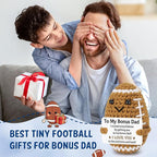 Bonus Dad Gifts from Son Daughter Wife, Positive Handmade Crochet Step Dad Father's Day Birthday Gifts, Funny Cute Small Gift for Dads, I Love You Papa Gift Idea, Unique Football Doll for Bonus-Dads