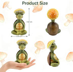 Meditation Mushroom Resin Statues – Cute Yoga Mushroom Figurines for Desk, Home, Office & Garden Decor – Zen Resin Sculptures for Living Room, Patio, Tabletop & Backyard (1 Pack, Turtle)