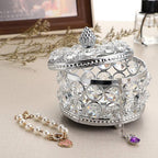 Hipiwe Crystal Mirrored Jewelry Box Jewelry Trinket Organizer Box Home Decor Ring Earrings Necklace Storage Holder Keepsake Box