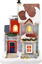MOMENTS IN TIME Christmas Village Set 12-Piece with LED Lights Miniature Christmas Houses Lighted Holiday Décor for Tabletop Mantel Village Display Gift-Ready Packaging