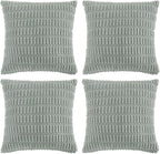 Fancy Homi 4 Packs Decorative Throw Pillow Covers for Living Room Couch Bed, Modern Farmhouse Boho Home Décor Accent Cushion Case, 22" x 22", Grey Blue