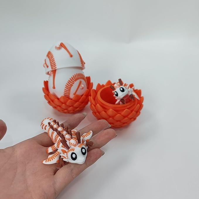 Enchanted 3D Egg with Miniature Inside - Handcrafted Printed Collectible | Fantasy Decor & Gift (Baseball Dragon & Egg (Box))