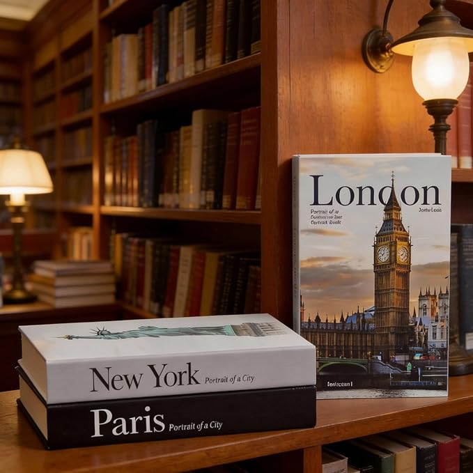 3 PCS Faux Decorative Books for Home Decor-Coffee Table Books Decor-Aesthetic Fake/Faux Books for Decoration,libros Decoration for Coffee Table, Shelf Accessories (3-Paris London New York Shipaitu)
