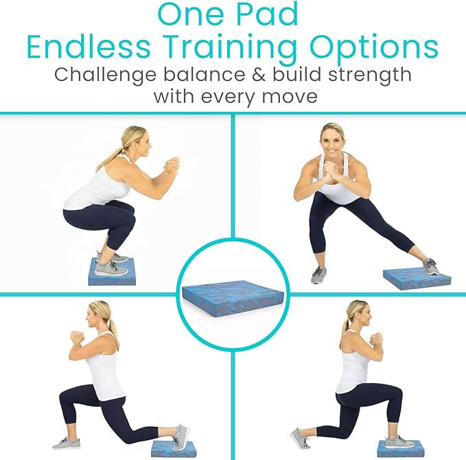 Vive Balance Pad - Foam Large Yoga Mat Trainer for Physical Therapy, Stability Workout, Knee and Ankle Exercise, Strength Training, Rehab - Chair Cushion for Adults, Kids, and Travel