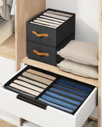 DIMJ Wardrobe Clothes Organizer, 8 Packs Fabric Closet Storage Organizer with Handles, Foldable Closet Organizers Dividers for Clothing Jeans Pants Sweater T-shirt