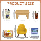 11-Piece Cats Figurines:Mobile Phone Cat Office Decor,Featuring Computer,Desk,Sleeping Cat,Iced Coffee Cute Resin Decor for Offices,Gardens,and Homes The for Cat Lovers