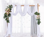 Machoo Decorative Swags Wedding Arch Flowers Swags Artificial Flowers for Decoration 2 Pcs Peony Flower Swag for Wedding Decor Welcome Sign Wedding Arch Lintel Decor (Champagne)