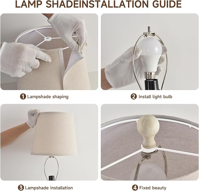 Lamps Set of 2 Modern Farmhouse Table Lamp Bedside Reading Lamps Living Room End Tables Set Lamps for Night Stands Bedroom Night Lamp,High 26.25 Inch, (White (Single Pack), High 27 inches)