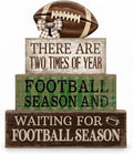 Lineshading 4 Pcs Football Table Decorations Football Tiered Tray Decor Sport Game Centerpiece Decorative Rugby Block Gift for Fans Club Tailgate Birthday Party Shelf Table Fireplace Decor