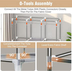 Portable Closet for Hanging Clothes 67 Inch Wide Large Capacity Portable Wardrobe Closet with Cover, Storage Shelves and 3 Hanging Rod, Gray Wardrobe Closet Easy to Assemble and Strong