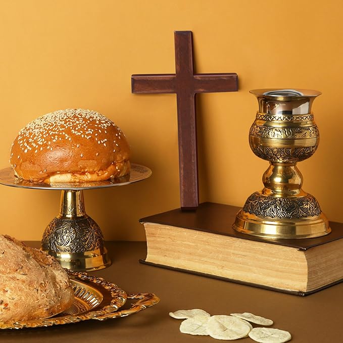XIPENGKEJI Christian Wooden Cross Wall Hand Held Prayer Crosses Small Wooden Cross with for Decor Christian Gift 4.7 inch with Velvet Bag