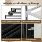 Portable Closet, Portable Closets for Hanging Clothes with 3 Hanging Rods and 6 Storage Shelves, Non-Woven Fabric Cover, Black Wardrobe Closet Easy to Assemble and Strong and Stable