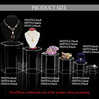 Jetec 12 Pcs Hexagonal Jewelry Display Risers Hexagonal Market Display Risers Stands Acrylic Showcase Acrylic Stand for Jewelry Model Figures Decoration, 6 Sizes (Clear)