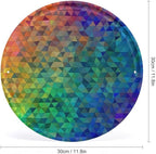 Wall Picture, with Rainbow Triangle Printed Circular Iron Hanging Picture,Wall Art Decor,Home for Bedroom Living Room Bathroom Decor,Iron Painting 11.8X11.8 in