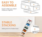 6 Pack Large Shoe Storage Box, Clear Shoe Storage Organizer with Magnetic Door, Stackable,Shoe Containers For Display Sneakers, Easy Assembly, Fit up to US Size 12, Clear
