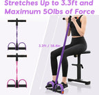 Resistance Bands with Handles, 6-Tube Elastic Foot Pedal Resistance Band, Natural Rubber Ankle Puller Sit-up Exercise, Multifunction Fitness Band for Abdomen, Waist, Arm, Leg Stretching Training
