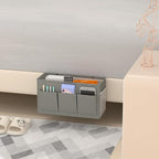 Edudif Dual-purpose Bedside Caddy Bedside Organizer, Bed Caddy with 6 Pockets, Versatile Bedside Storage Solution Magazine Remotes holder, ideal for Home, Dorm, Hospital, Crib Bed