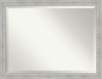 Amanti Art White Wall Mirror 34x44 Rustic White Wash Rectangle Bathroom Mirror for Wall Decor Living Room, X-Large Country Rustic Wood Frame, Hangs Horizonally and Vertically, Bathroom Decor, Beveled