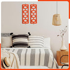 CroBlissful 2 Pcs Mid Century Modern Wall Art Wood Mid Century Elegance Decor Accents Abstract Wall Sculpture Geometric Panels for Interior Panel Art for Home Living Room(Orange)