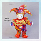 Maxyoung 7 Inch Italian Eros Porcelain Doll, Cute Triangel Clown Dolls, Vintage Figurine, Collectible Toys, Christmas Halloween Birthday Gift, Movable Joints