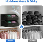Hat Storage for Baseball Caps, Holds up to 24 Caps, Stackable Hat Organizer for Closet, Dustproof Hat Box with Clear Window, Hollow Board Support & 2 Handles, Flip-Top Access (Black)
