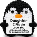 Belatelove Daughter Gifts from Mom Dad, Handmade Crochet Penguin Birthday Mother's Day for Daughter, Funny I Love You Gift for Year Old Girl Kid Daughter Adult Teen Small Easter Decor