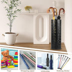 Umbrella Stand for Entryway, Metal Umbrella Holder, Freestanding Umbrella Stand Round Umbrella Holder Bin Waterproof Umbrella Storage Rack Indoor Walking Stick Holder for Home Entryway(15*42cm,Black)