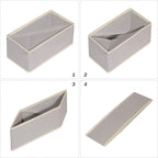 Set of 12 Foldable Drawer Organizer Dividers Cloth Storage Box Closet Dresser Organizer Cube Fabric Containers Basket Bins for Underwear Bras Socks Panties Lingeries Nursery Baby Clothes Grey NN246