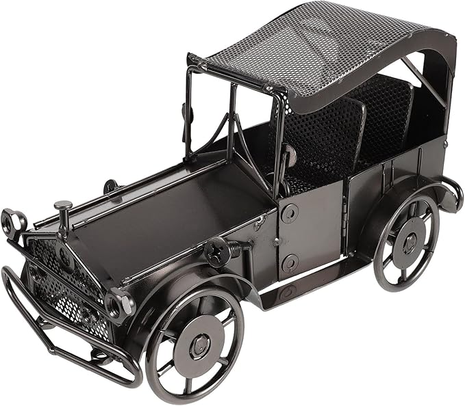 Vintage Metal Vehicle Model Figure - Antique Car Collectible Collection - Decorative Scene Car Ornament for Bar Home Interior Desktop