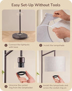 EDISHINE 64.7IN Minimalist Arc Floor Lamp with Remote & Foot Pedal Switch, 5CCT, Dimmable, Modern Floor Lamp for Living Room, Bedroom, Bulb Included, Brown