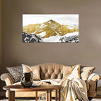 Golden Mountain Canvas Wall Art for Living Room Snowy Mountains Hill Landscape Wall Decor Abstract Black and Gold Mountain Scenery Print Picture Large Artwork for Bedroom Office Home Decoration 20x40"