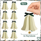Christmas Bell Ornaments Christmas Tree Decorations Paper Hanging Bell Ornaments for Xmas Tree Décor, New Years Party Winter Xmas Party Holiday Home Decor,Ceilings Decor 9 PCS