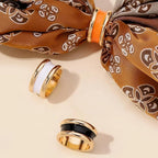 SYWDUDUCLT Scarf Ring for Women's Shawl, Silk Neckerchief, Tshirt, Gold/Sivler, S/M/L, 2 Pcs
