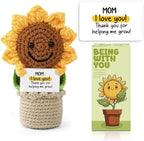 Valentines Gifts Handmade Crochet Flowers Sunflower, Emotional Positive Support Crochet, Crochet Toy Doll, Cute Christmas, Mothers Day, Birthday Gifts for Moms, Home Decor