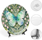 Christmas China Plates for Display William Morris Forest Flowers And Butterflies Wall Club Supplies Hanging Decorative Tiles with Display Stand Custom Gifts for Men Women, 6", 7", 8", 10"