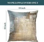 Grey and Beige Abstract Art Contemporary Pillow Cover, Modern Neutral Decorative Throw Pillows Cushion Cover for Bedroom Sofa Living Room 18 x 18 Inch Set of 2
