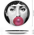 Lina Cavalieri Plate, Wall Decorative Plate, Mysterious Face Plate Wall Hanging Decoration,Including Bracket And Special Spring HooK, (Style-12, 8inch)