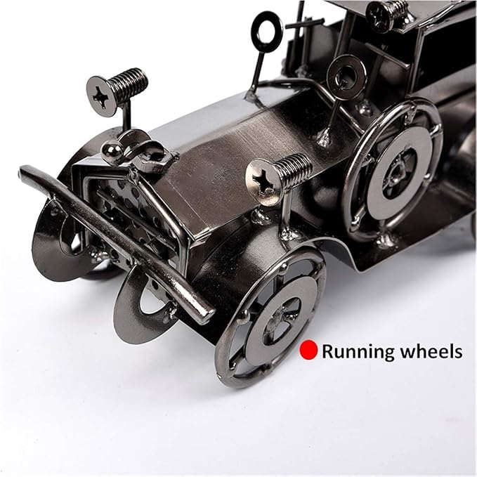 Metal Antique Vintage Car Model Handcrafted Collections Collectible Vehicle for Bar or Home Decor Decoration Great Birthday Gift Bronze Classic Car Model, Large