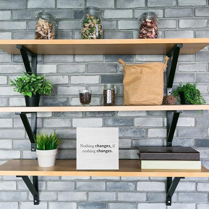 Inspirational Quote Home Office Accessories Decor Rustic Wooden Box Sign Desk Decor for Colleague Friend Table Shelf Wall Living Room Bathroom Farmhouse Office Work Wood Block Plaque Box Sign