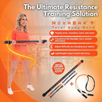 NüvaBar Portable Resistance Band Bar System – Full Body Workout Equipment for Home, Gym, Travel