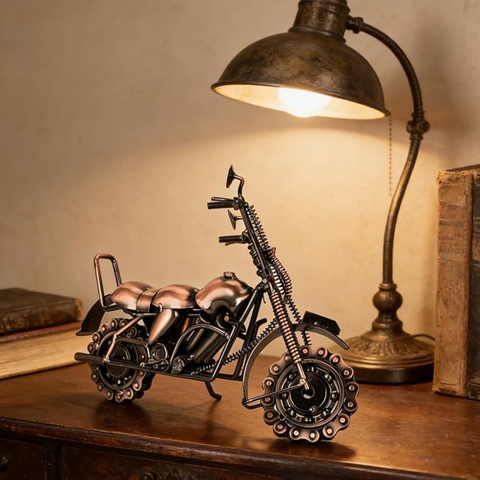 Metal Motorcycle Model - Collectible Moto Decor, Ideal Motorcycle Gifts for Men, Handcrafted Metal Replica for Study/Office/Living Room Decoration