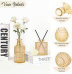 36Pcs Bud Vases Set Small Vintage Glass Bottles Bud Vases in Bulk Multiple Shape Cute Glass Vases for Rustic Wedding Centerpieces Table Decorations and Home Decor (Champagne)