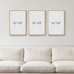 Framed Black and White Brown Abstract Wall Art, 3 Piece Boho Geometric Canvas Prints Paintings Artwork for Walls, Modern Minimalist Neutral Pictures for Living Room Dining Room Bedroom Wall Decor 16x24 In