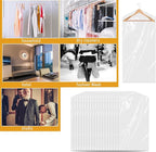 20 Pack Clear Clothes Covers 23.6x47.2 inch Plastic Garment Bags Dry Cleaner Bags for Hanging Clothes Dust-proof Transparent Clothing Protector Covers for Closet Storage