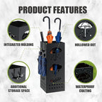 Umbrella stand - Metal vertical umbrella stand - Suitable for entrance halls, stores, offices. Dimensions: 6.3 x 6.6 x 16.34 inches