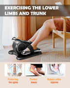 Under Desk Machine, Electric Elliptical Leg Exerciser for Senior, 13 Adjustable Speeds Quiet and Portable Seated Pedal Exerciser for Training with Remote Control